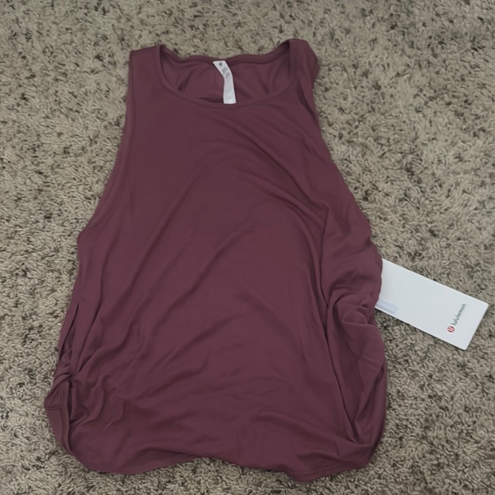 Lululemon Athletica Red Ruched Tank Top